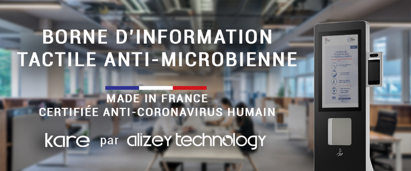 Bannière de la solution : Borne tactile antimicrobienne