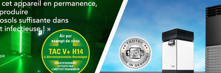 Bannière de la solution : PURIFICATEURS D'AIR TAC V+